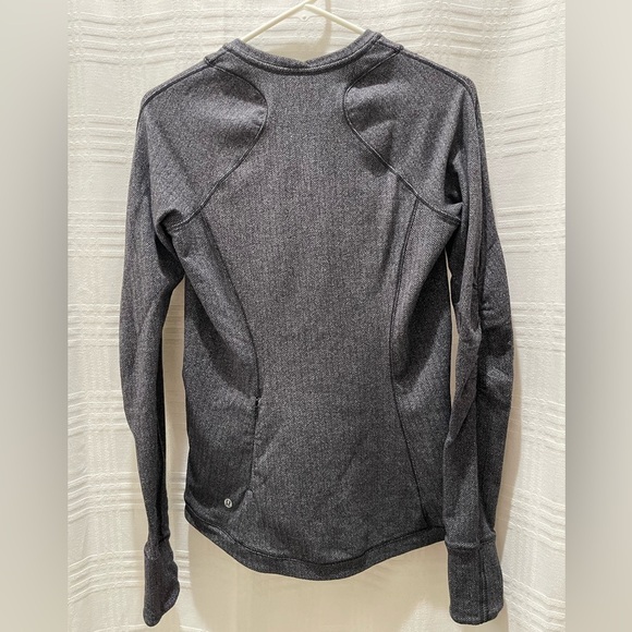Lululemon long sleeve sweater gray herringbone size 8 - Picture 2 of 8